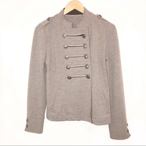Express Military Band Comfy Button Up Gray Stretch Jacket- M - Picture 1 of 9